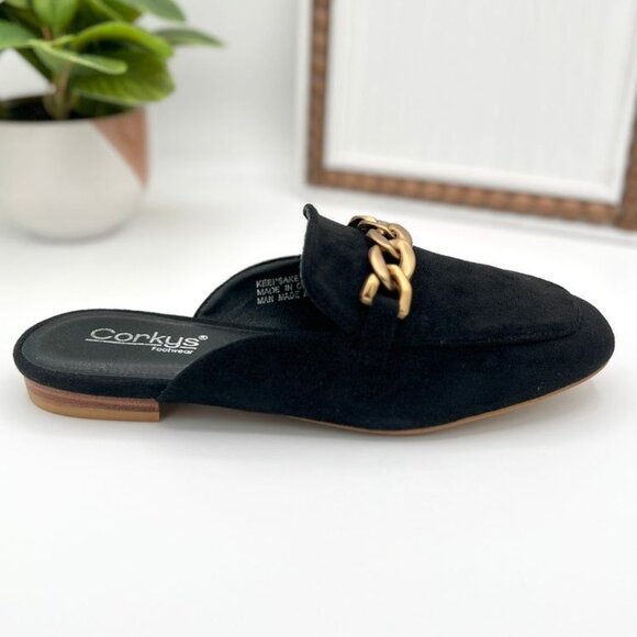 Women's Black Faux Suede Mule Keepsake Corkys Size 8 NWT - Picture 3 of 4